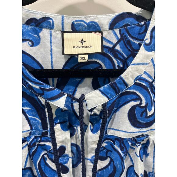 Tuckernuck TNUCK BEACH Capri Blue Majolica Tile Bondi Coverup Sz 3XL - Picture 5 of 11